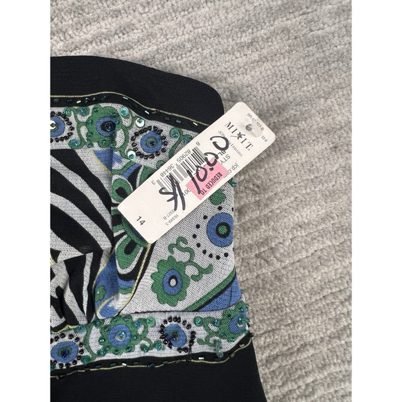 Mix It Dress Womens 14 Multicolor Sleeveless Maxi Lined Nylon Beaded‎ NWT - Picture 10 of 13